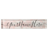 Rose Gold Marmorname Teller mit Skripttext Namensplakette (Vorderseite)
