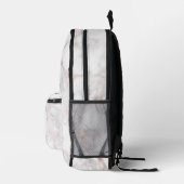 Rose-Gold-Marmortextur | Monogramm Bedruckter Rucksack (Rechts)