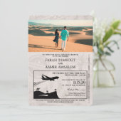 Rose Gold Marokko Pass Einladung Hochzeit (Stehend Vorderseite)