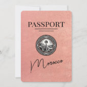 Rose Gold Marokko Reisepass Save the Date (Vorderseite)