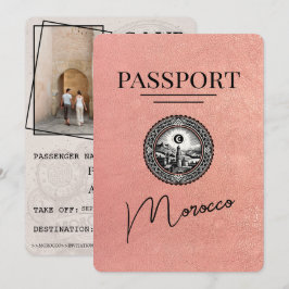 Rose Gold Marokko Reisepass Save the Date