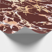 Rose Gold Maroon Burgundy Coral Strokes Geschenkpapier (Ecke)
