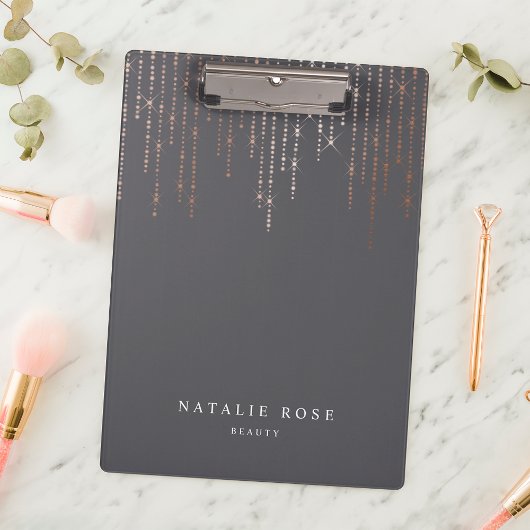 Rose Gold Marquee Personalisiert Klemmbrett