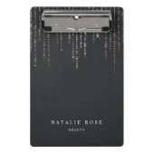 Rose Gold Marquee Personalisiert Mini Klemmbrett (Vorderseite)