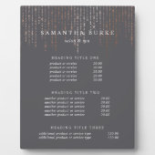 Rose Gold Marquee | Preis- und Dienstleistungsanze Fotoplatte (Vorderseite)