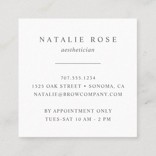 Rose Gold Marquee Quadratische Visitenkarte (Rückseite)