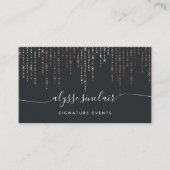 Rose Gold Marquee Signature Calligraphy Script Visitenkarte (Vorderseite)