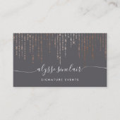 Rose Gold Marquee Signature Calligraphy Script Visitenkarte (Vorderseite)
