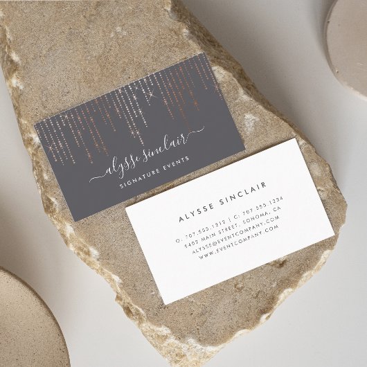 Rose Gold Marquee Unterschrift Visitenkarte