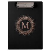 Rose Gold Medallion Monogram Klemmbrett (Vorderseite)