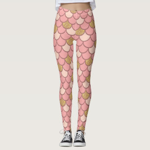 Rose Gold Meerjungenskala mit Glitzer Leggings