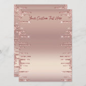 Rose Gold Menü Benutzerdefinierter Text - Ihr Schr Menükarte (Vorne/Hinten)