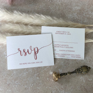 Rose Gold Menüwahl RSVP-Karte RSVP Karte