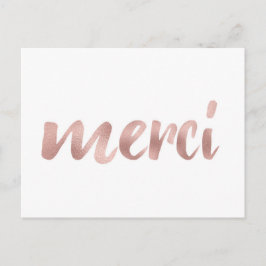 Rose gold merci Postkarten, danke, Folie Schriftar Postkarte
