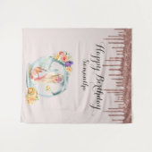 Rose Gold Mermaid Birthday Background Foto Stand Wandteppich (Vorderseite (Horizontal))