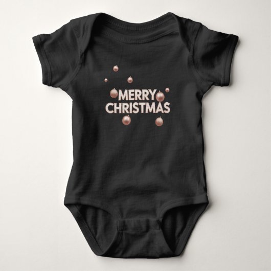 Rose Gold Merry Christmas - Holiday Design Baby Strampler (Vorderseite)