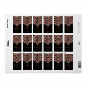 Rose Gold Merry Xmas Ferien Glitzer Black Adressaufkleber (Vorne)