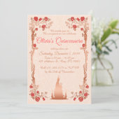 Rose Gold Messe Quinceanera Einladung (Stehend Vorderseite)