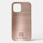 Rose Gold Metal Monogram Case-Mate iPhone Case (Rückseite)