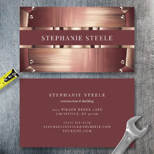 Rose Gold Metall Industrie Visitenkarte