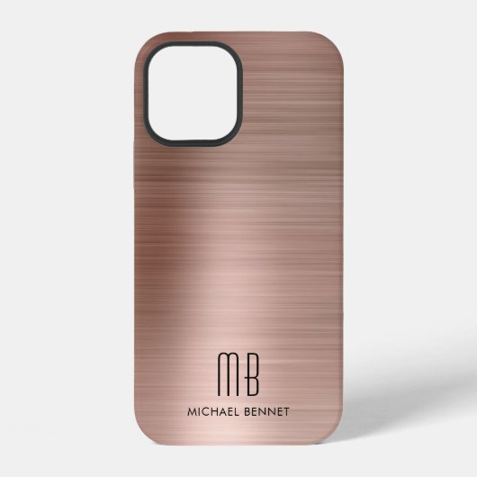 Rose Gold Metall-Monogramm Case-Mate iPhone-Hülle iPhone Hülle (Rückseite)