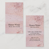 Rose Gold Metallchips und Aquarelltextur Visitenkarte (Vorne/Hinten)