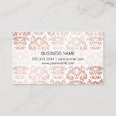 Rose Gold-MetallDamaskus-Muster Visitenkarte (Rückseite)