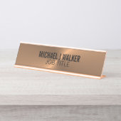 Rose Gold Metalleffekt, Beruflich Schreibtischnamensplakette (Vorderseite )
