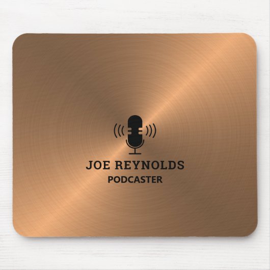 Rose Gold Metalleffekt, Podcaster, Podcast Mousepad (Vorne)