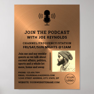 Rose Gold Metalleffekt, Podcaster, Podcast Poster