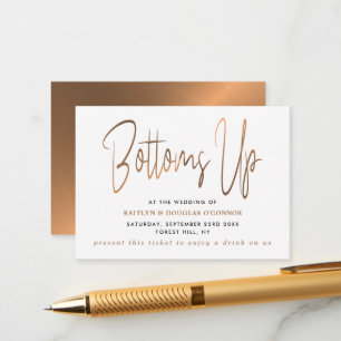Rose-Gold-Metalleffekt-Stil Kostenloser-Getränke-G Begleitkarte