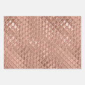 Rose Gold Metallfolienlook texturiert Geschenkpapier Set (Vorderseite)