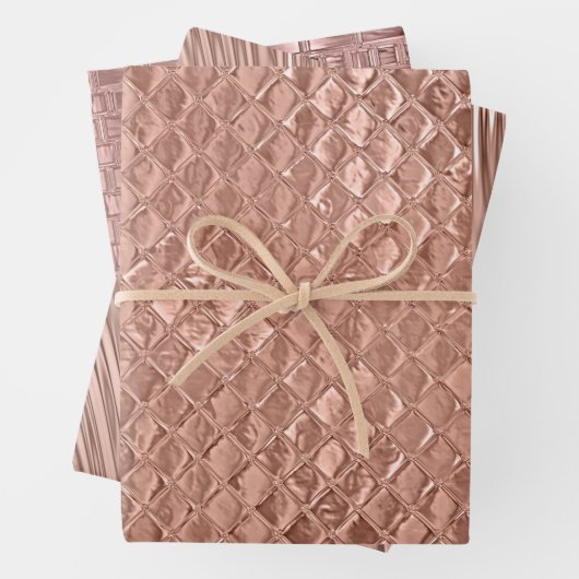 Rose Gold Metallfolienlook texturiert Geschenkpapier Set (Beispiel)