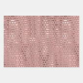 Rose Gold Metallfolienlook texturiert Geschenkpapier Set (Vorderseite 3)