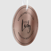 Rose Gold Metallic Boss Lady Datum Ornament (Vorderseite)