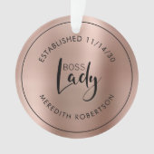 Rose Gold Metallic Boss Lady Datum Ornament (Vorderseite)