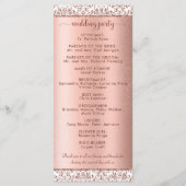Rose Gold Metallic Damask Glam Wedding Programm (Rückseite)