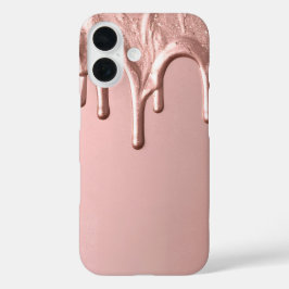 Rose Gold Metallic Drip iPhone 16 Hülle