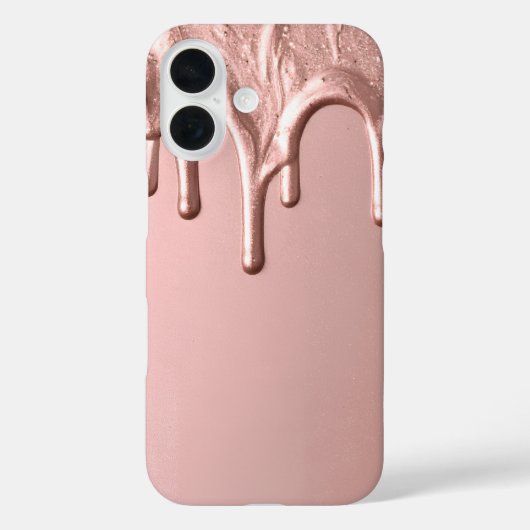 Rose Gold Metallic Drip Case-Mate iPhone Hülle (Rückseite)