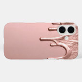 Rose Gold Metallic Drip Case-Mate iPhone Hülle (Rückseite (Horizontal))
