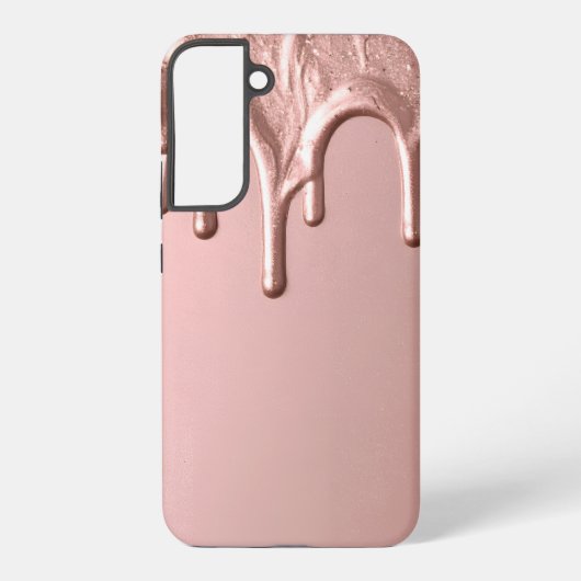 Rose Gold Metallic Drip Samsung Galaxy Hülle (Rückseite)