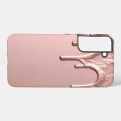 Rose Gold Metallic Drip Samsung Galaxy Hülle (Rückseite (Horizontal))
