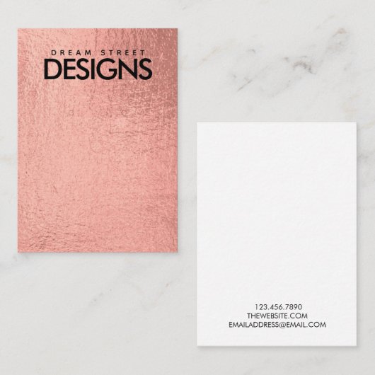 Rose Gold Metallic Earring Display Card Visitenkarte (Vorne/Hinten)