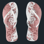 Rose Gold Metallic Floral & White Glitzer Badesandalen<br><div class="desc">Schöne Umgedreht Flop Shoes. ⭐ 99% meiner Designs in meinem Geschäft sind in Schichten gemacht. Dadurch können Sie die Größe und den Text leicht verändern und verschieben, sodass die Grafik und der Text perfekt zu jedem Produkt passen. ⭐ (Bitte vergewissern Sie sich, dass Sie vor der Bestellung die Größe, das...</div>