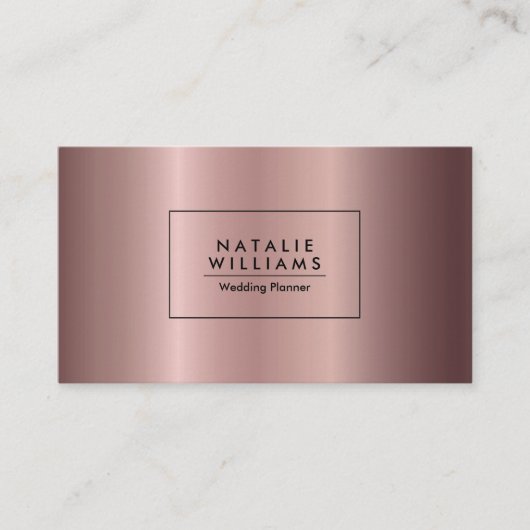 Rose Gold Metallic Foil Visitenkarte (Vorderseite)