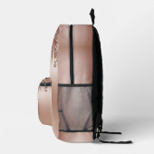 Rose Gold Metallic Glitzer Tropfen Mit Monogramm Bedruckter Rucksack (Rechts)
