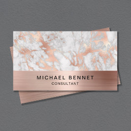 Rose Gold Metallic Grau White Marble Consultant Visitenkarte