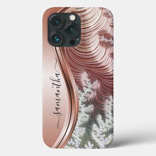 Rose Gold Metallic Handgeschriebenes Monogramm Case-Mate iPhone Hülle (Rückseite)