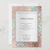 ROSE GOLD METALLIC HOLOGRAPHIC PASTEL WEDING EINLADUNG (Vorderseite)