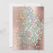 ROSE GOLD METALLIC HOLOGRAPHIC PASTEL WEDING EINLADUNG (Rückseite)